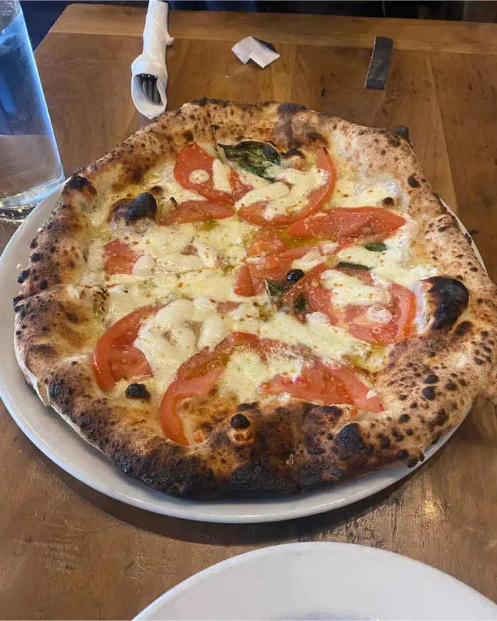 A photo of a Merucio's pizza.
