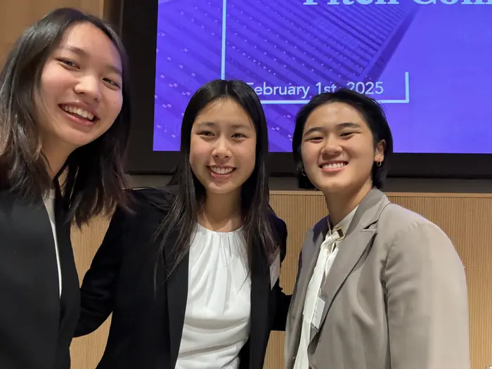 Angie with her team during the SWS Stock Pitch.
