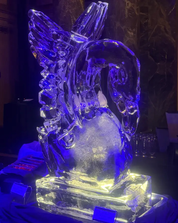 swan ice luge