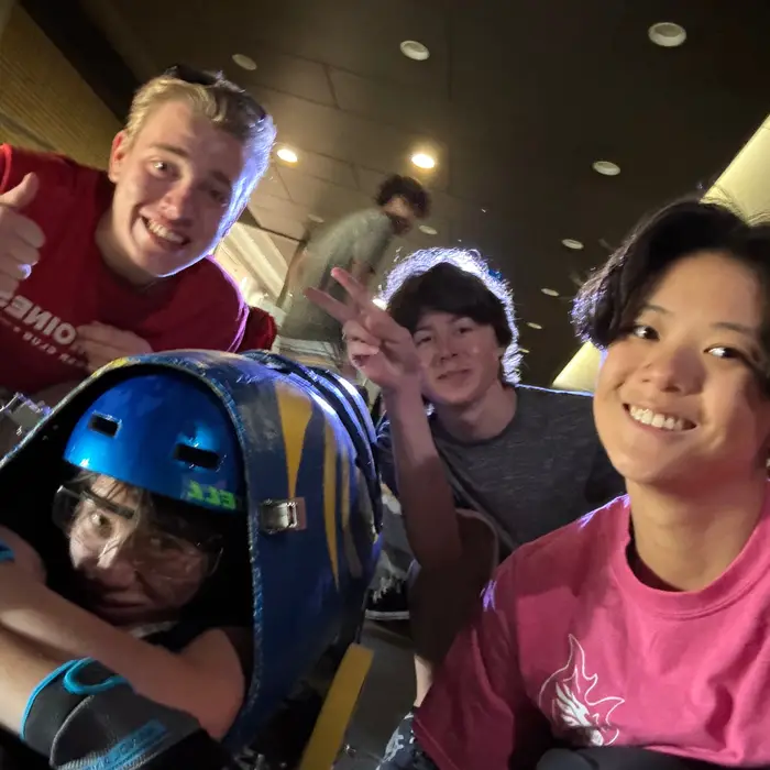 Ray and friends pose for a photo