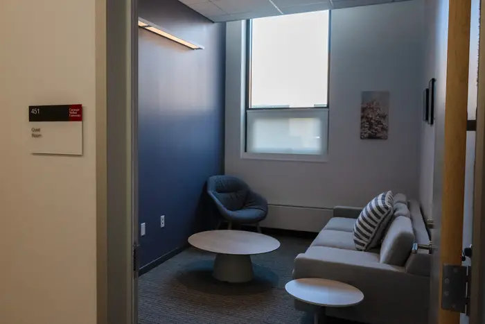 Quiet Room entryway in  Carnegie Mellon’s Counseling and Psychological Services (CaPS)