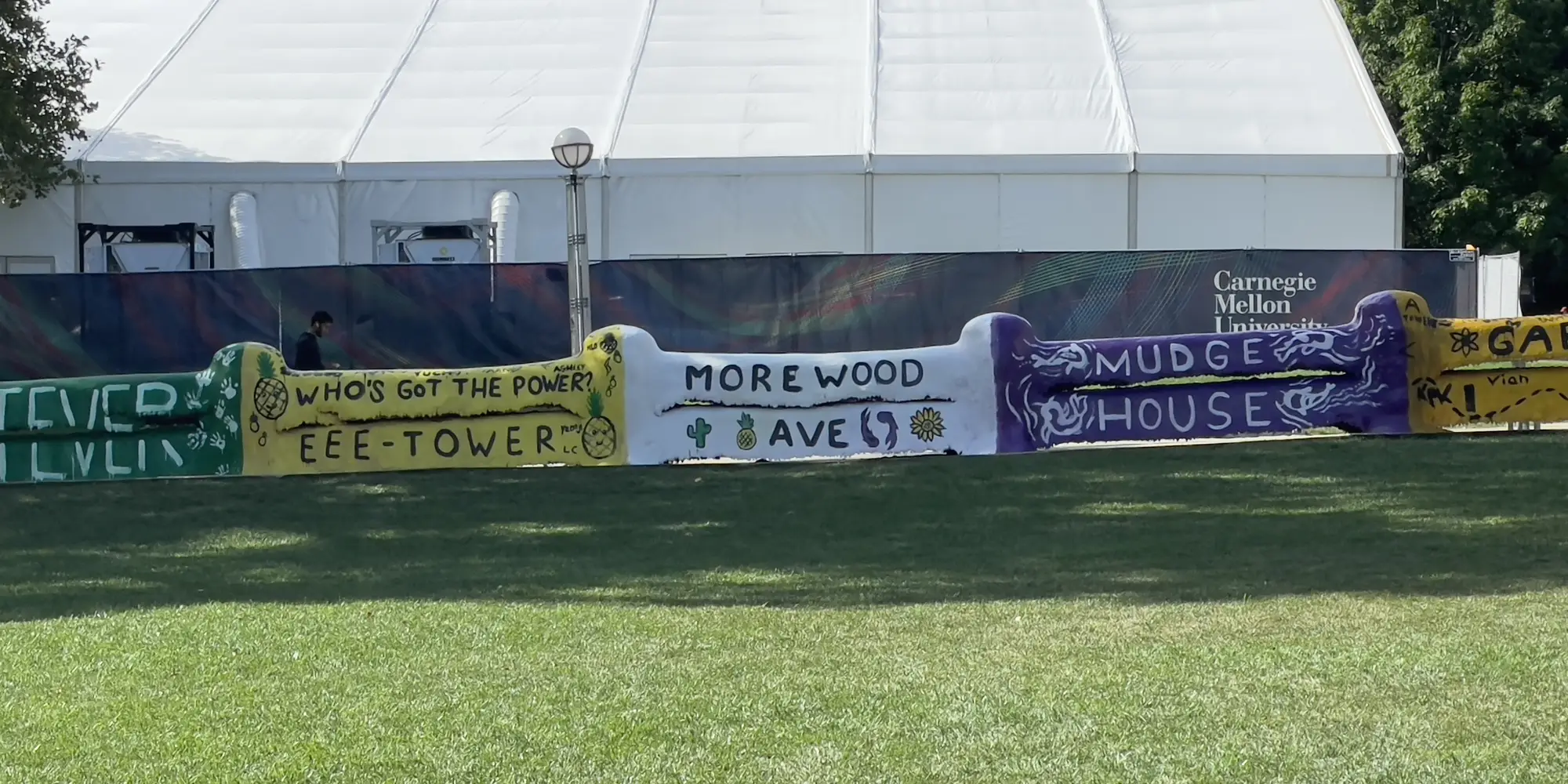 The fence painted for orientation week