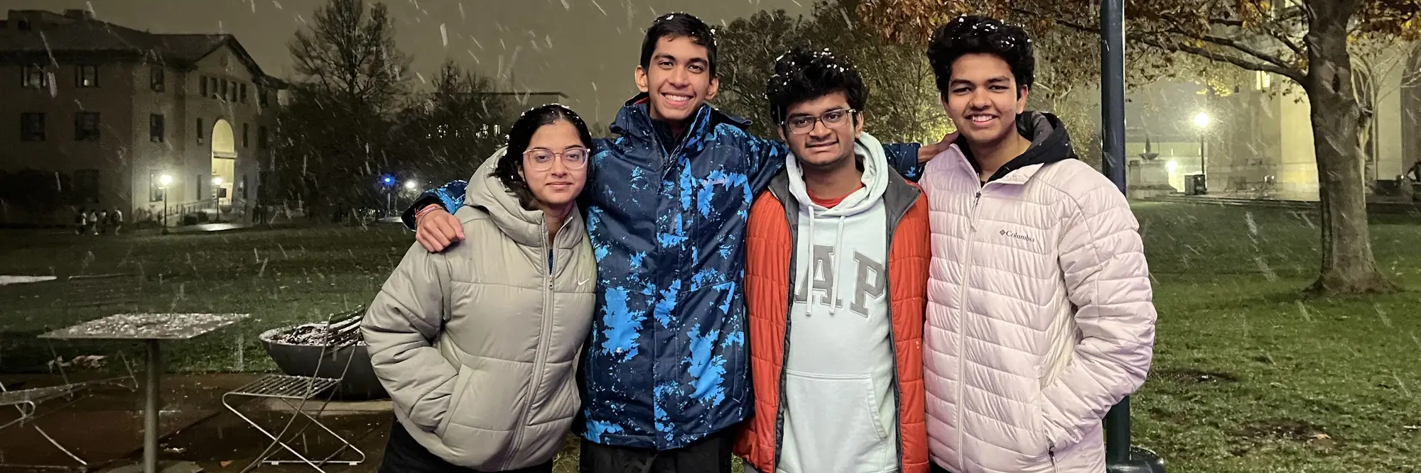Ronav on campus with friends
