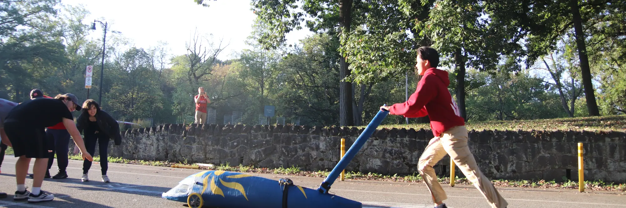 Ray pushing the buggy during buggy prep week