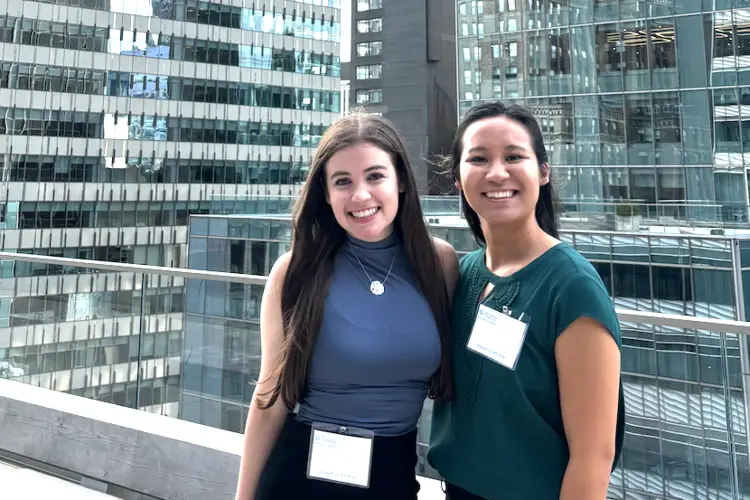 Sydney and friend poses for a photo